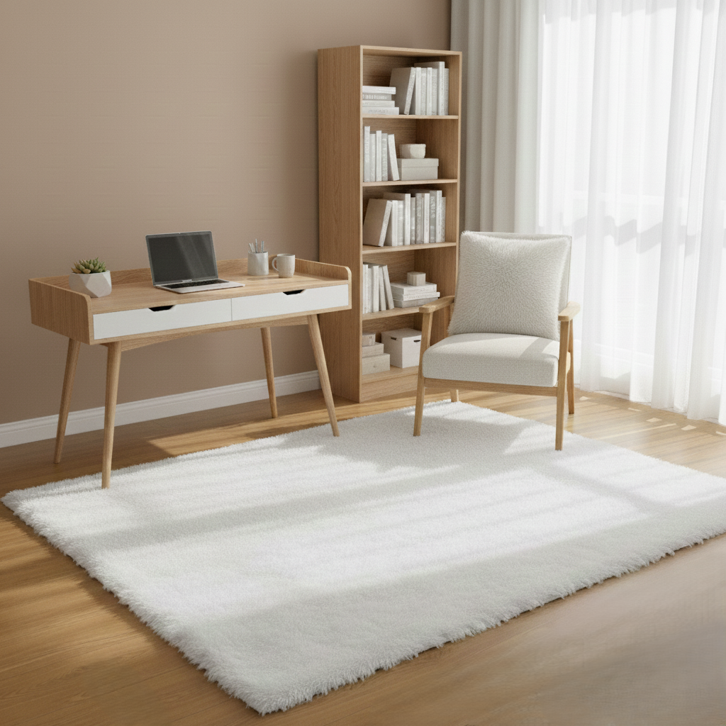 Cloud-Soft Serenity Shag Rug (White, Luxury Faux Fur)